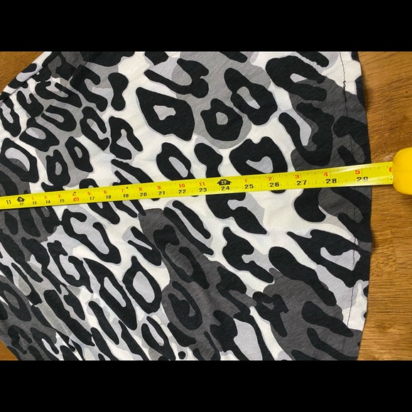 Cache Black, white & Gray camouflage animal print tube top A Line Short Dress L - Picture 7 of 8